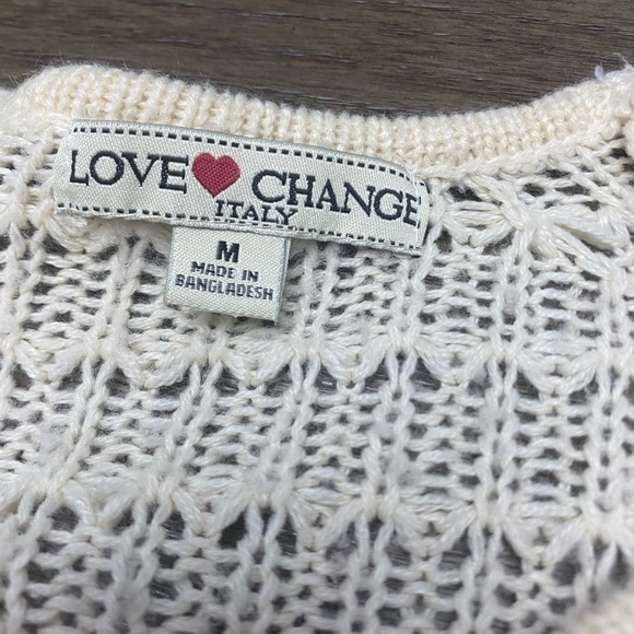 Love Change Loose Open Knit Sweater Women Size Medium - Picture 6 of 7